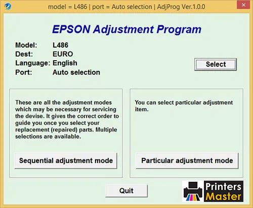 Epson L486 Adjustment Program